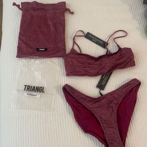 Maroon Triangl Sparkle Bikini